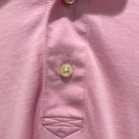 Light Pink Polo Shirt with Textured Fabric and Short Sleeves - Picture 3 of 6